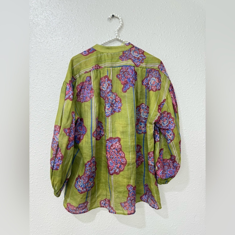 Zara Gulli Ramie Blouse Size M - Picture 7 of 10